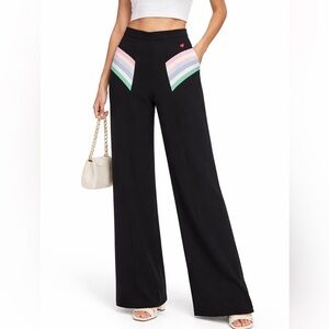 Dear Drew Rainbow Stripe Wide Leg Pants Size 6